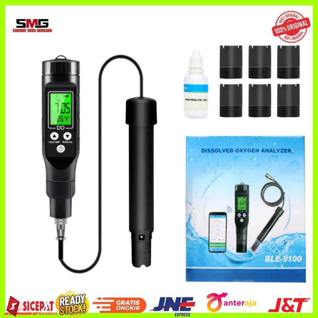 APP Bluetooth Dissolved Oxygen Meter DO Tester Oksigen Terlarut BLE9100 Water Air BLE-9100 Disolved 