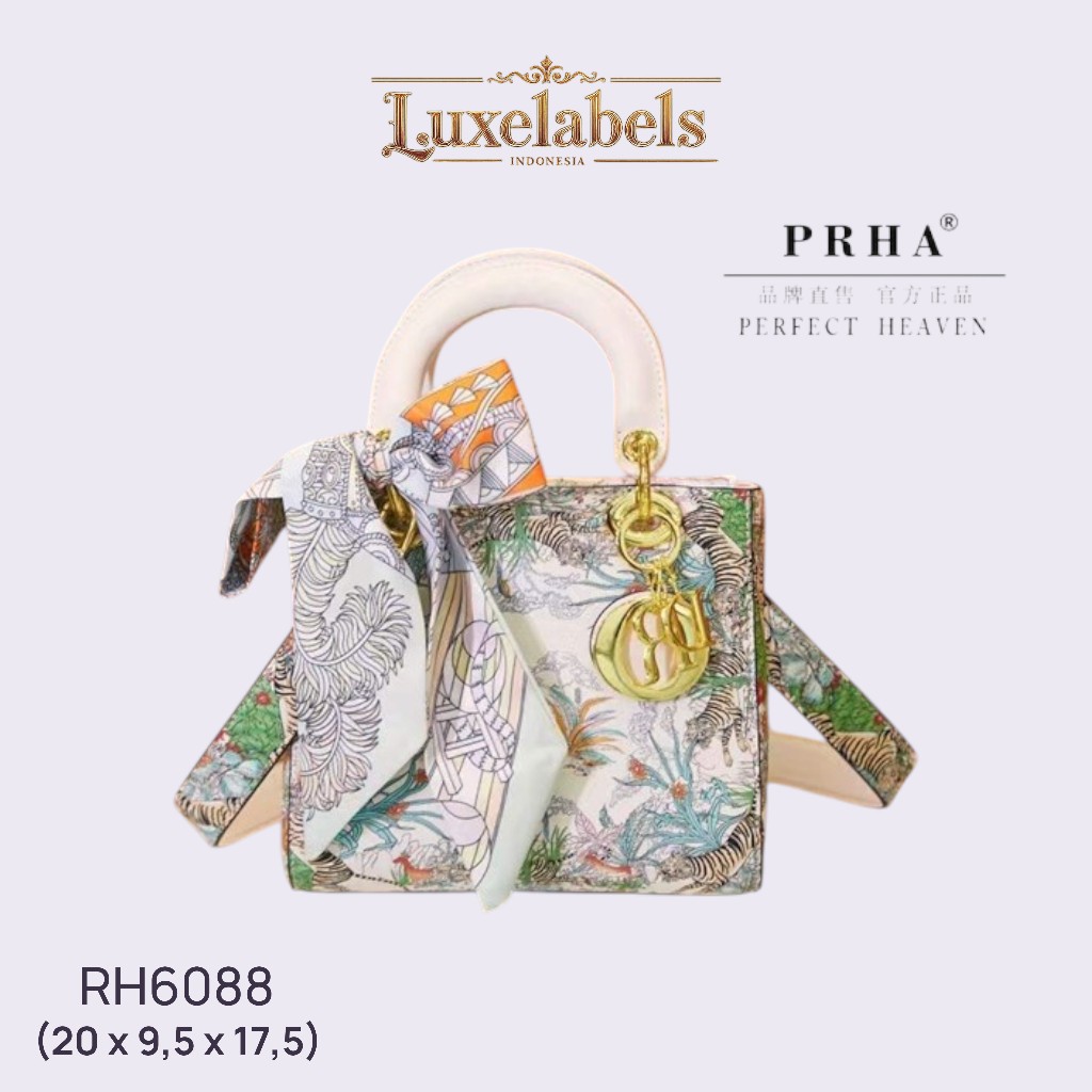 Luxelabels - PRHA Tas Selempang Wanita Karikatur Harimau Gaya Thailand Motif Floral & Hutan