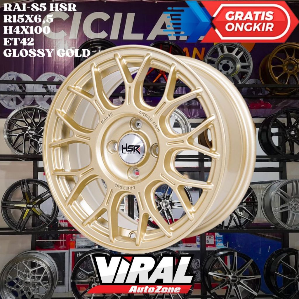 HSR RAI S5 RING 15 R15 GOLD UNTUK VELG MOBIL BRIO , DATSUN , IGNIS , MIRAGE