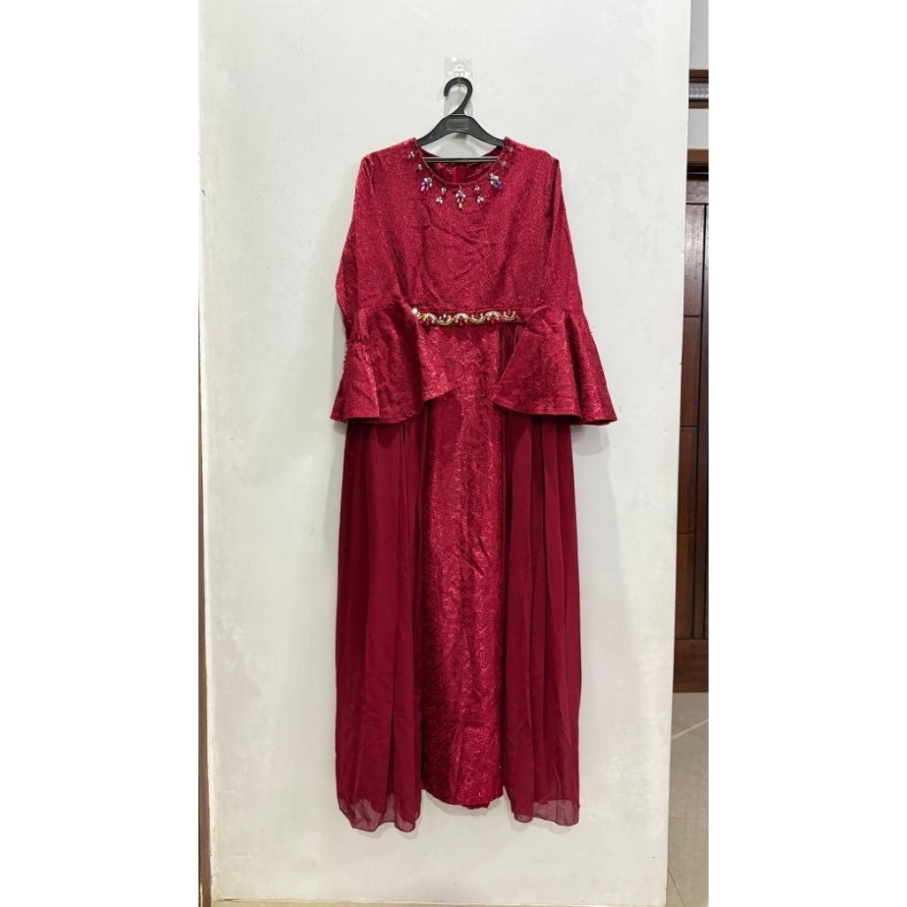 gamis merah maroon
