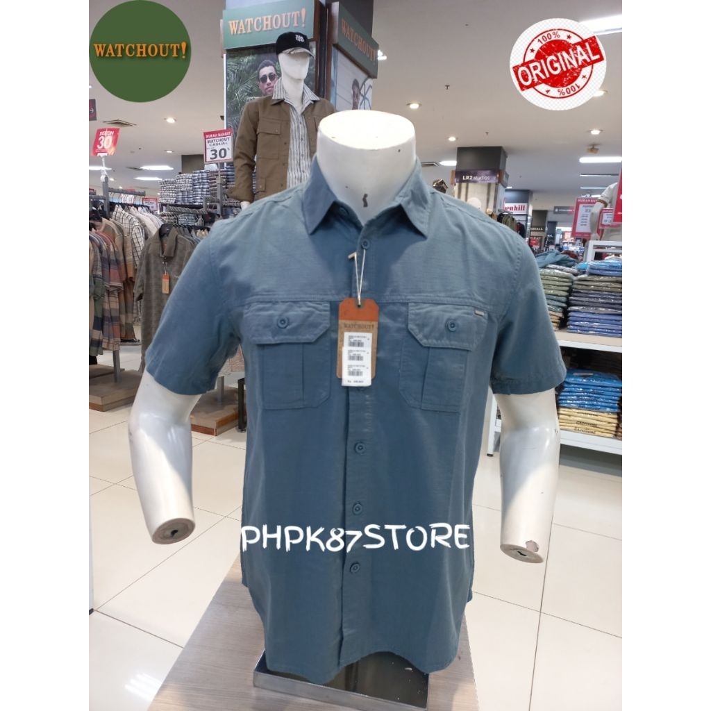 WATCHOUT KEMEJA PENDEK PRIA POLOS, KEMEJA PENDEK PREMIUM
