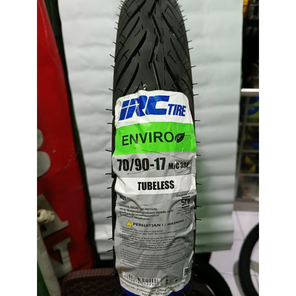 IRC NR91 ENVIRO Tubeless Ban Luar Motor Ring 17 70 90 Supra x 125 kharisma Depan
