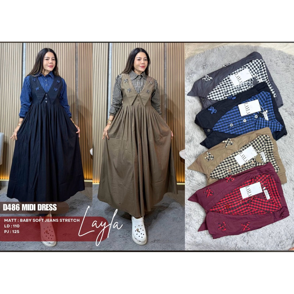Gamis layla terbaru / layla baru kotak terbaru / gamis layla / midi dress layla