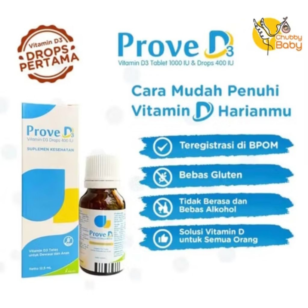 PROVE D3 DROPS 12,5 ML - VITAMIN D3 PROVE D VITAMIN D3 400 IU TETES SUPLEMEN VITAMIN D
