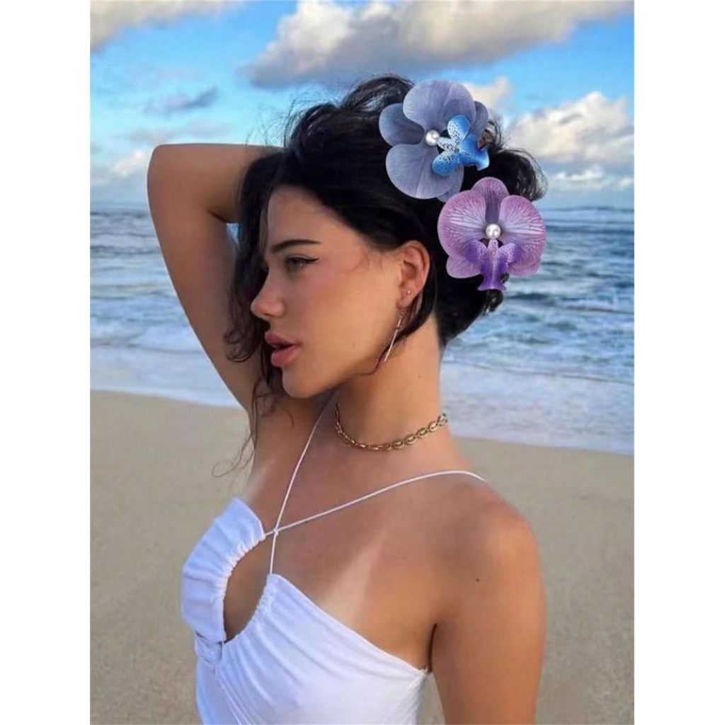 JEPIT RAMBUT BUNGA ORCHID JEPIT ANGGREK HAIRCLIP ORCHID ANGGREK