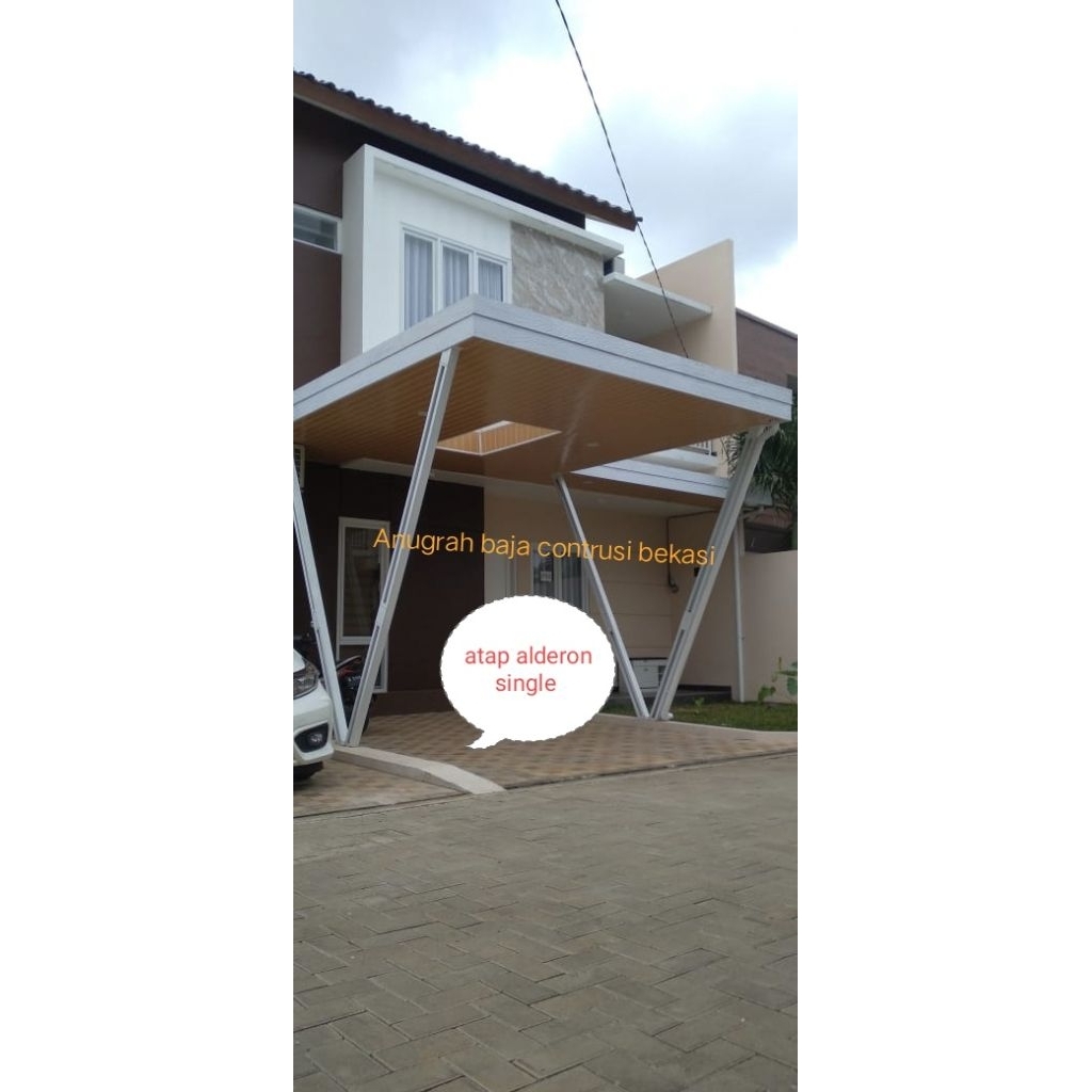 kanopi baja ringan atap alderon bonus lampu led
