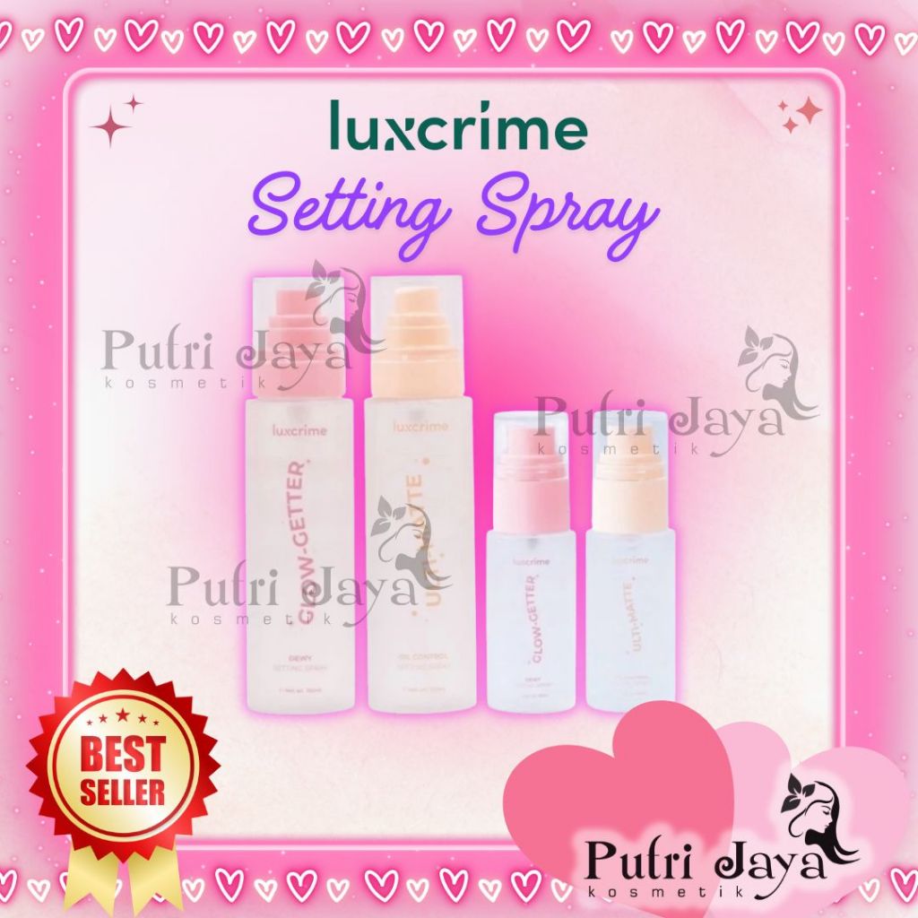 LUXCRIME SETTING SPRAY Ultimate Oil Control / Glow-Getter Dewy |Spray Make Up Tahan Lama