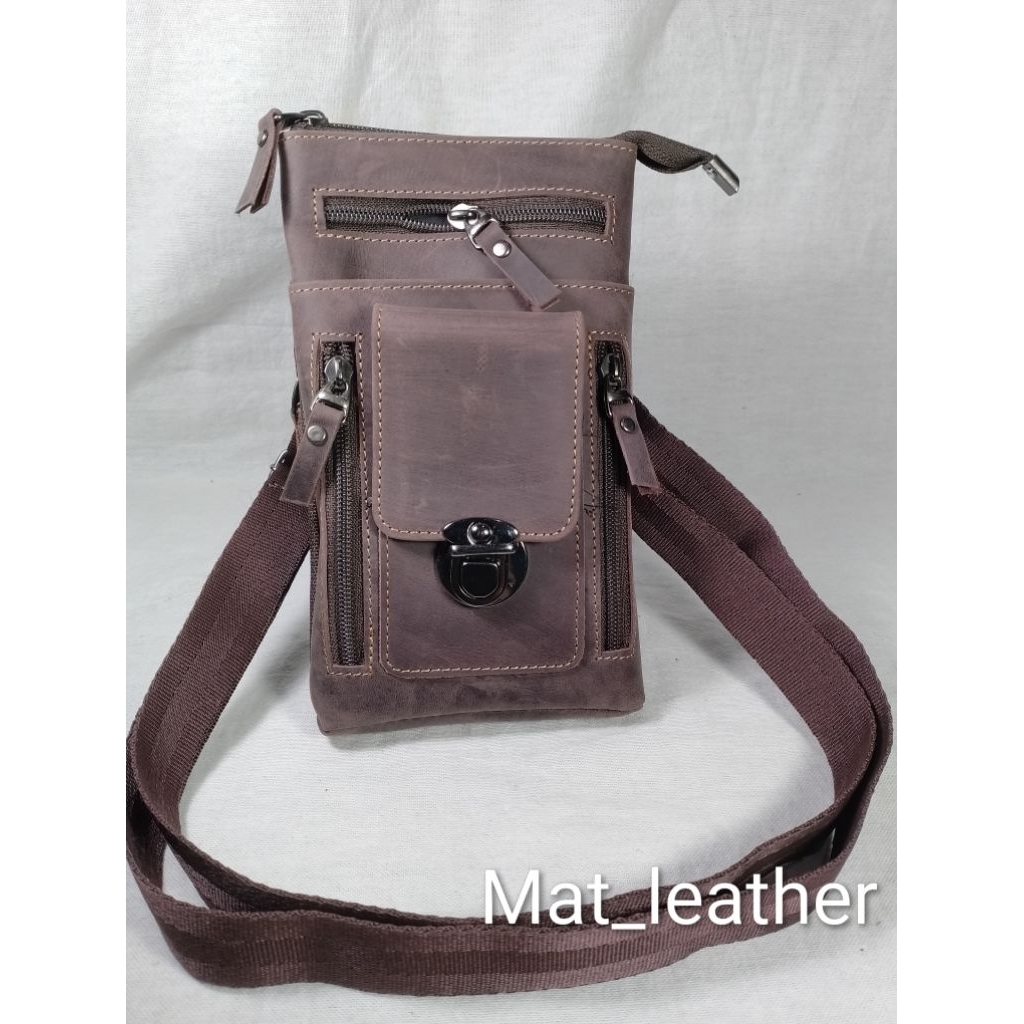 Tas Pinggang Tas Selempang Tas Kecil Pria Kulit Sapi Asli