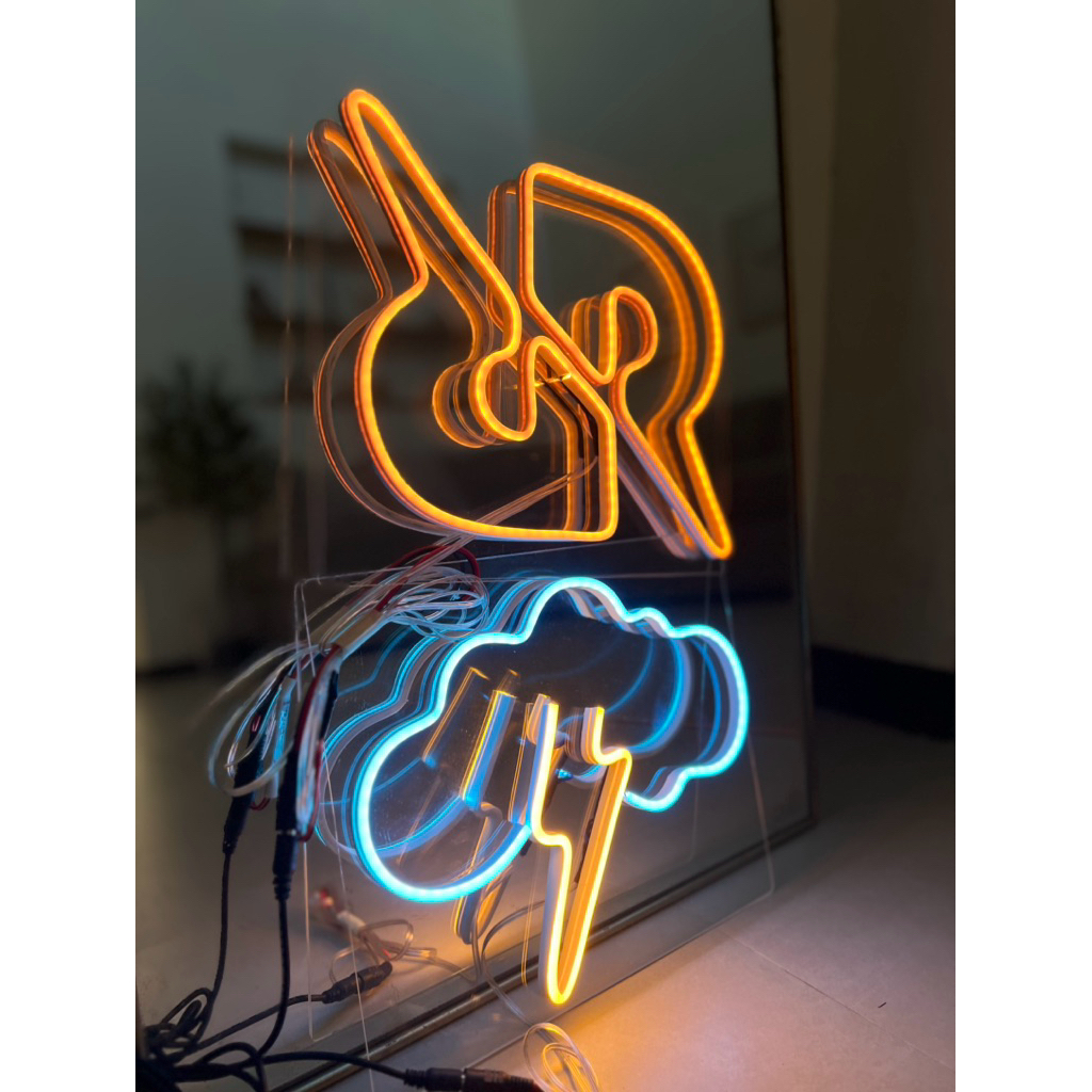Neon Flex RRQ Custom - Neon Flex RRQ Custom 30×25 cm – Lampu Hias Logo RRQ Kuning untuk Dekorasi & S