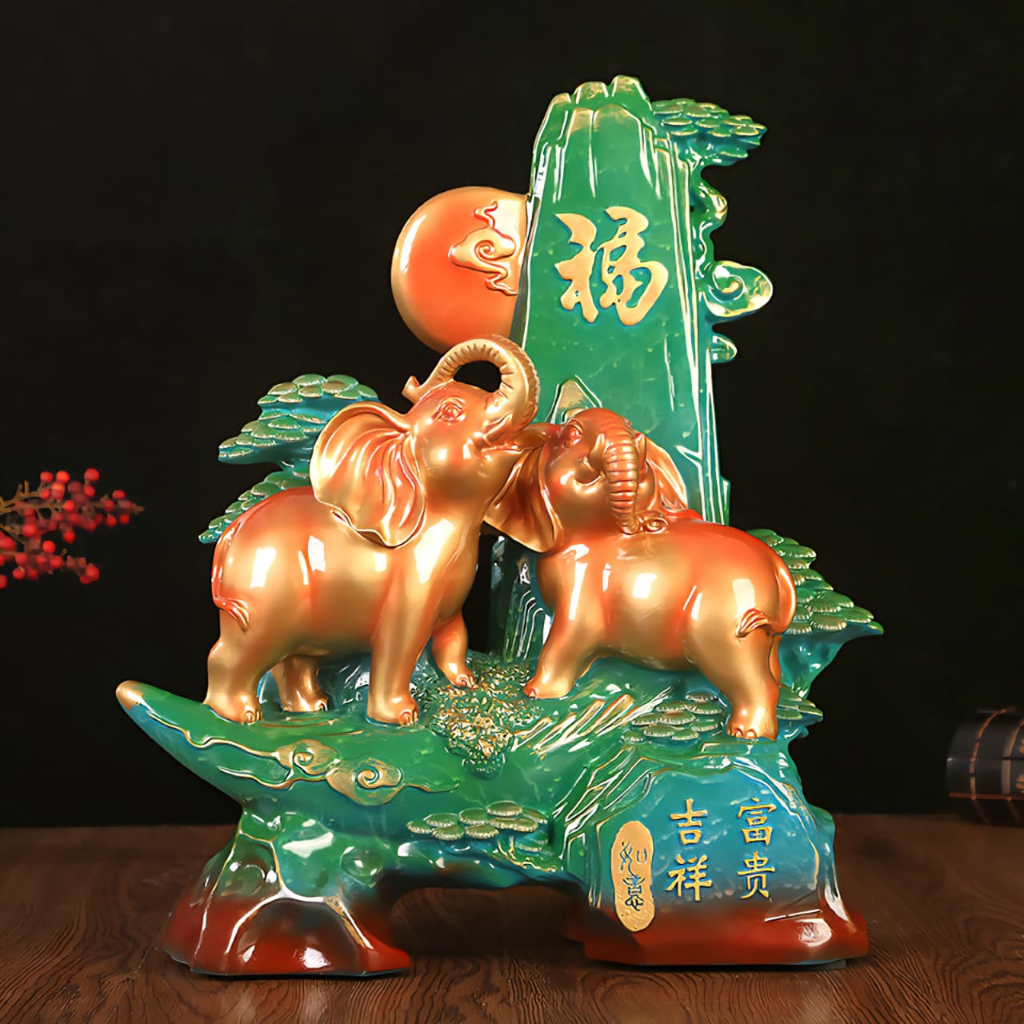 38cm PAJANGAN Gajah Pajangan Fengshui Gajah Pajangan Sepasang Gajah