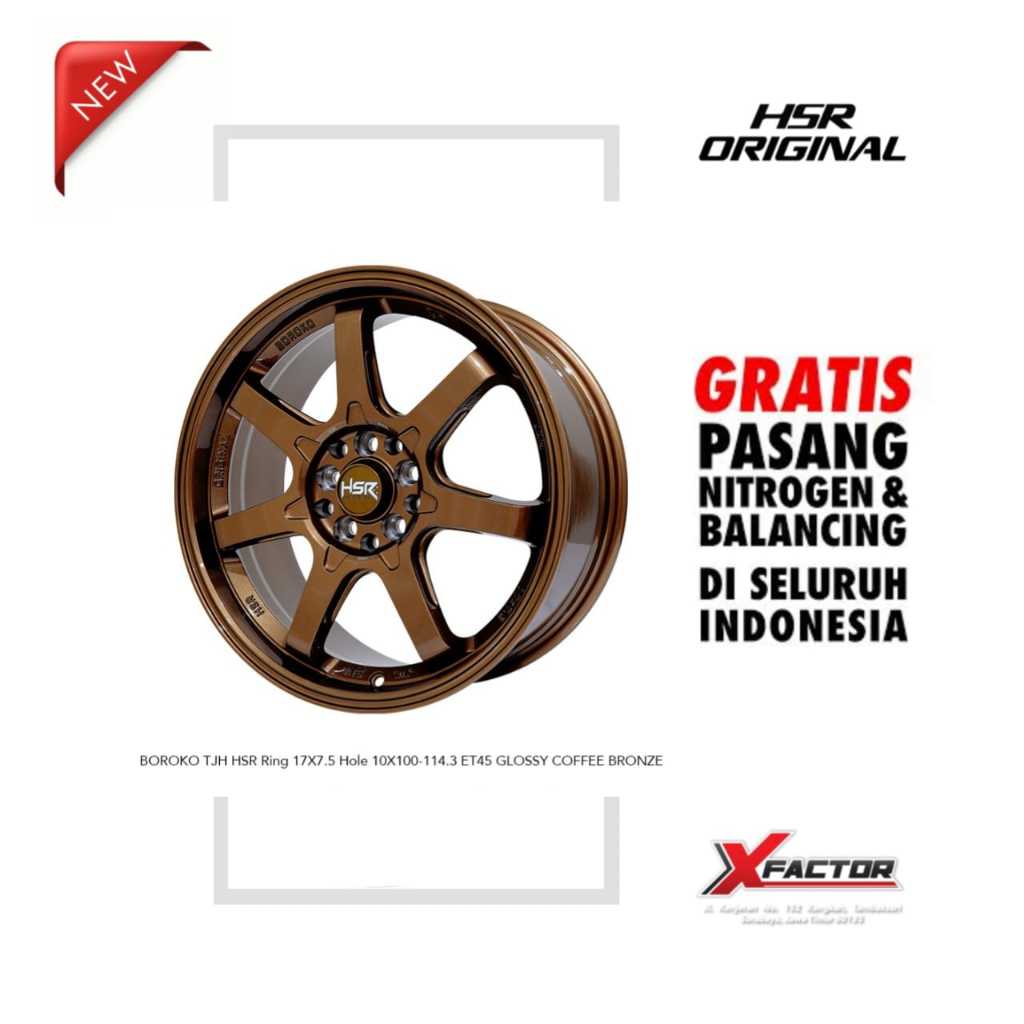 VELG HSR MOBIL R17 HSR R17 BOROKO TJH HSR R17X7.5 H 5X100 - 5X114,3 ET45 GLOSSY COFFEE BRONZE
