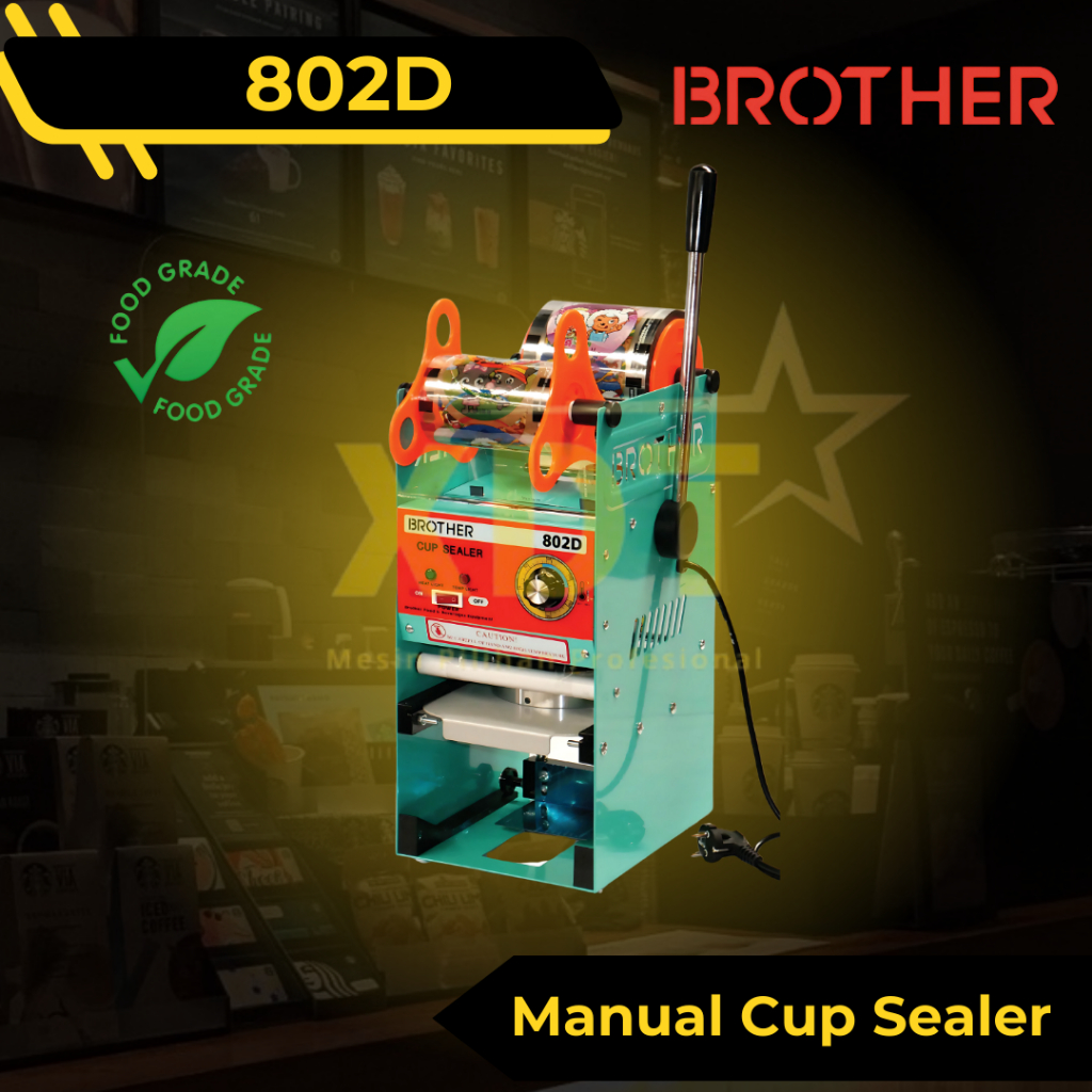 Brother 802D Mesin Press Gelas Minuman Plastik Manual Sealer Cup CARLTON BROTHER 802 D