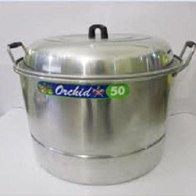 ORCHID Panci Serbaguna 50 CM Langseng Kukusan Alumunium / Dandang Langseng Serbaguna 20 Liter Tebal