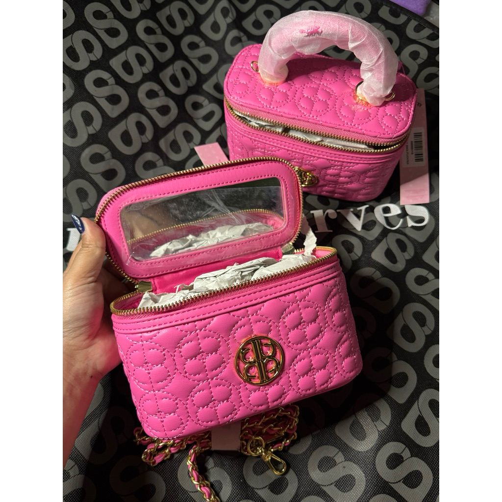 NADA PUSPITA BARBIE VICTORIA BAG PINK FUCHSIA DAN BLACK NEW SIAP KIRIM BUTTONSCARVES TAS BAG