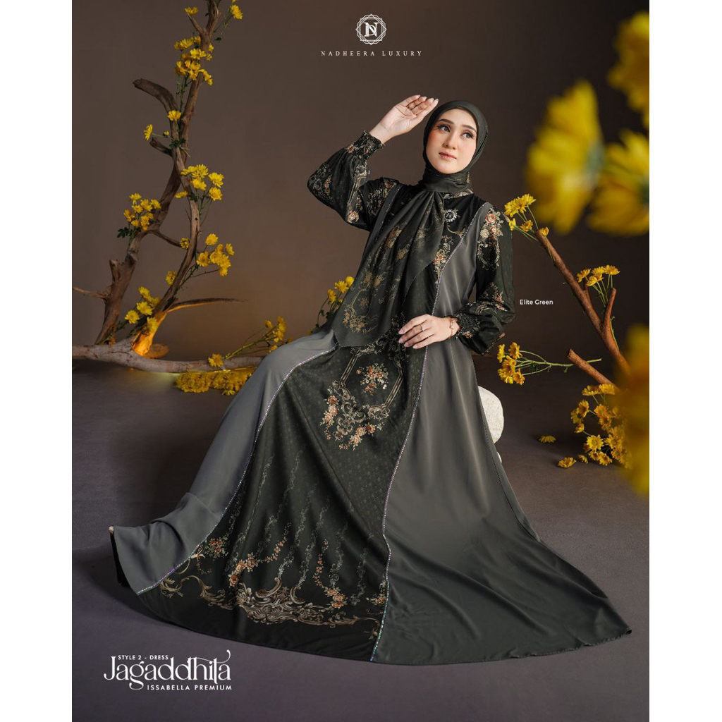 [ BISA COD ] STYLE 2 JAGaDDHITA DRESS NADHEERA LUXURY (TANPA SWAROSKY) MIDI NADHEERA LUXURY  GAMIS L