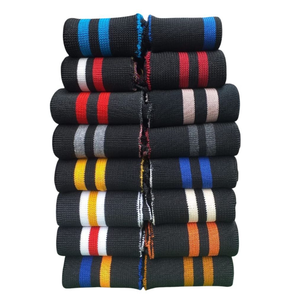Eceran Kain Rib 1x1 2x2 warna Hitam polos dan salur poliester pe soft tebal premium