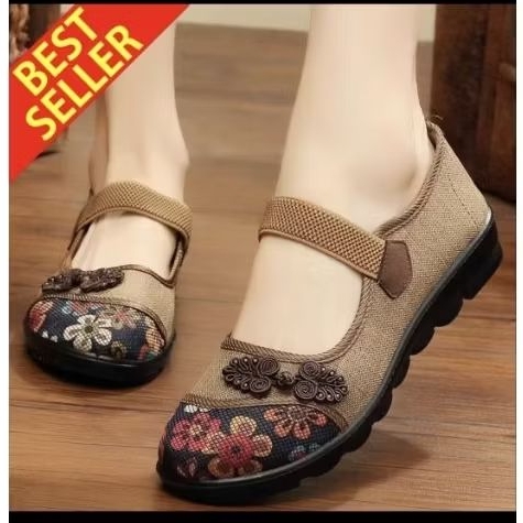 QINGSHUI Sepatu Wanita Dewasa Terbaru Sepatu Berjalan Slip on Wanita