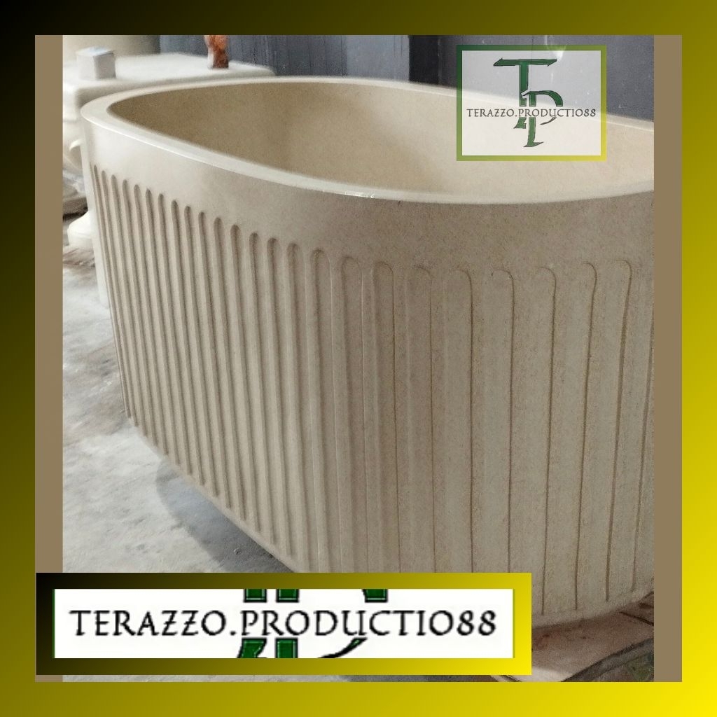 Bathtub Jepang Ulir Terazzo Glossy P150cm