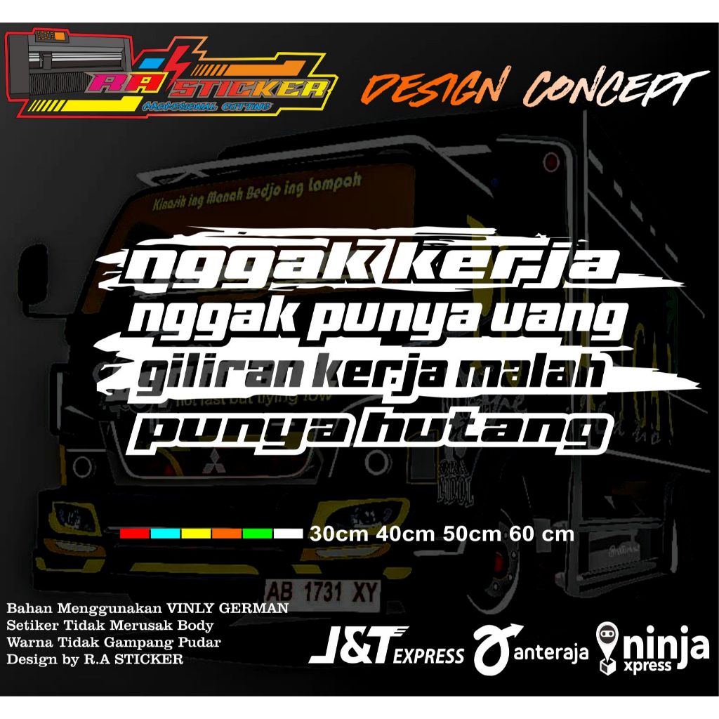 stiker kaca samping truk pick up bak blakang dll stiker cutting kata kata lucu dan viral