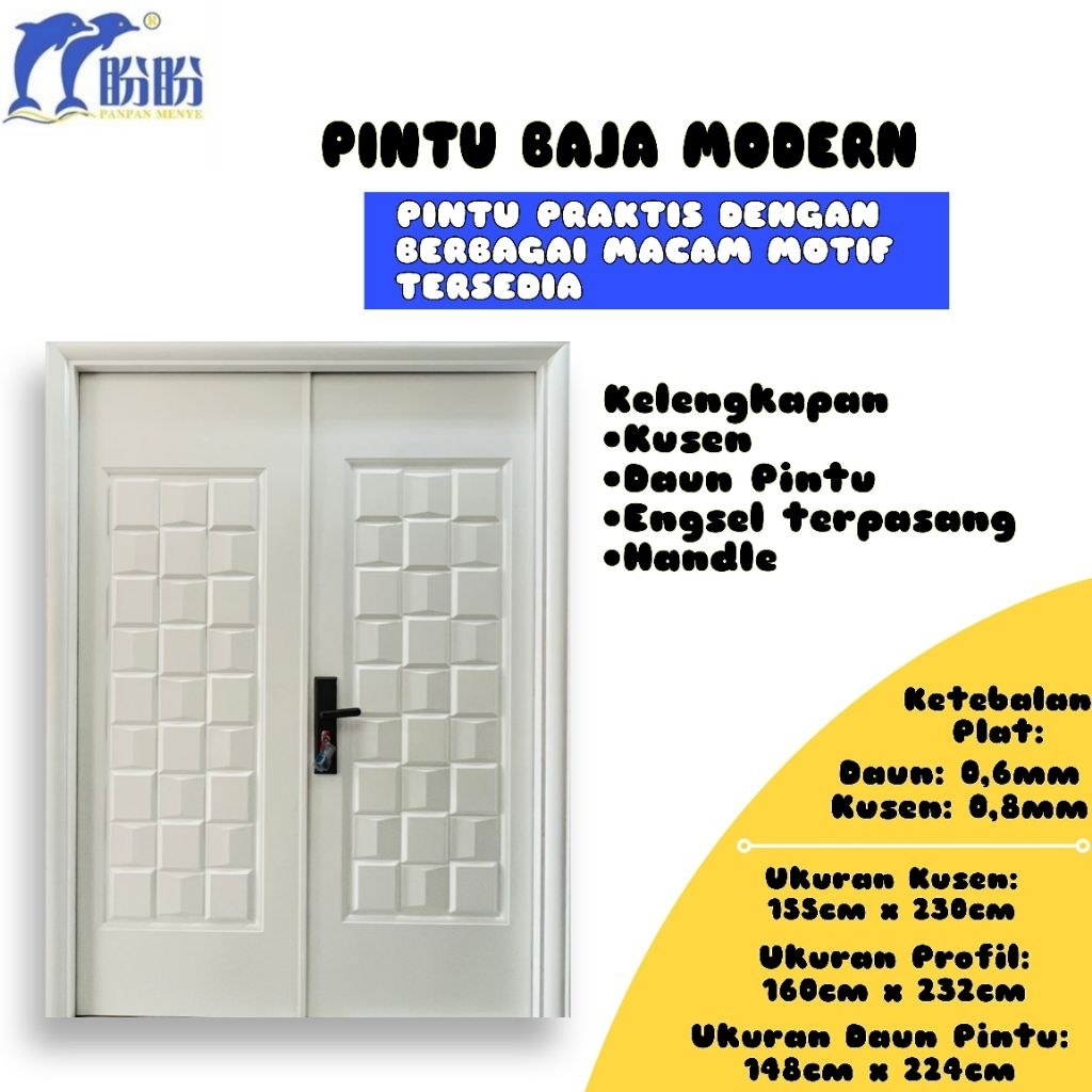 Pintu Rumah/Pintu double/Pintu Utama/Pintu Baja