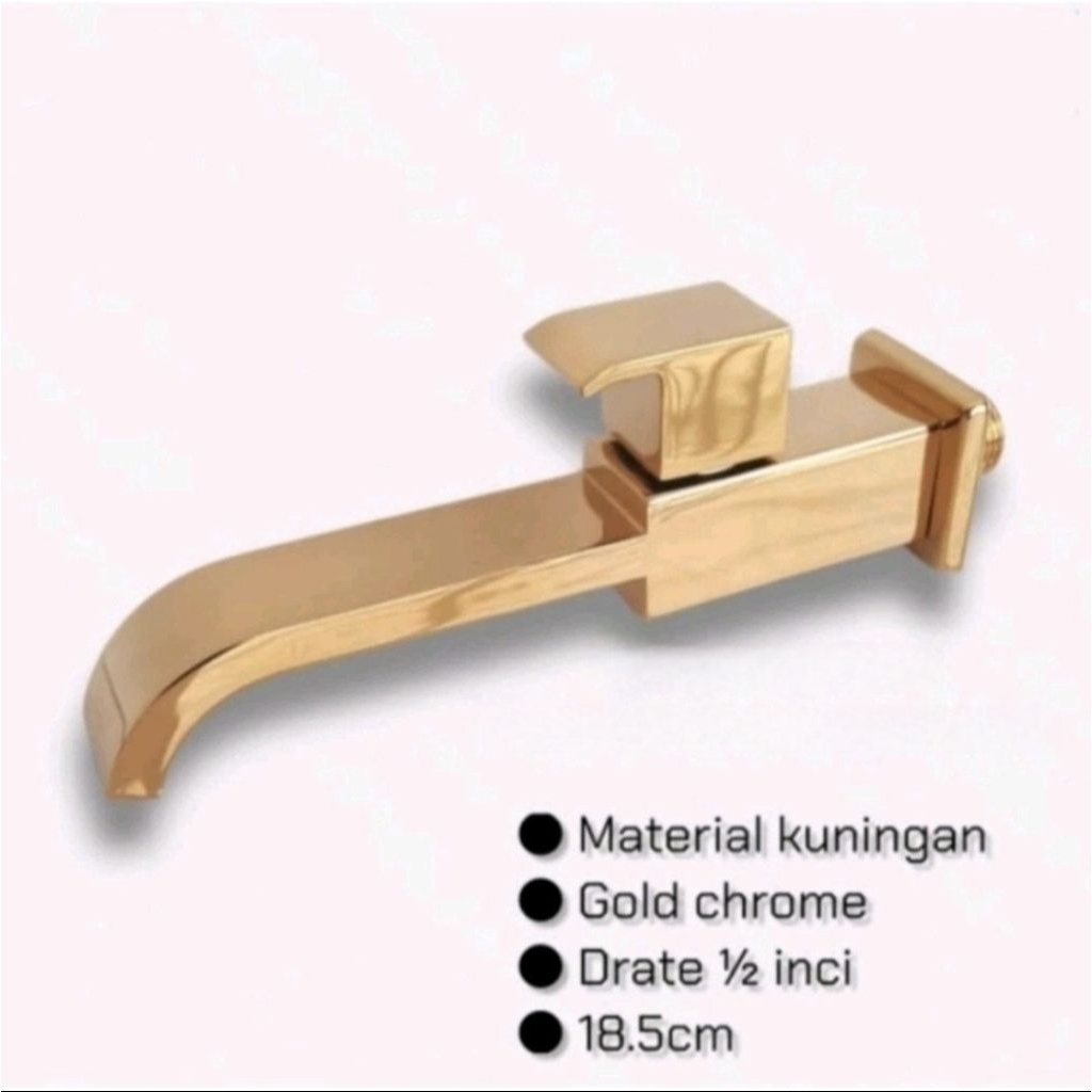 Kran Wastafel Tembok Gold / Keran Tembok Spout Gold Emas