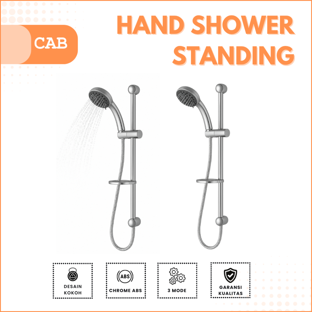 CAB Hand Shower Tiang Set / Shower Mandi Standing Adjustable / Shower Set Kamar Mandi Lengkap