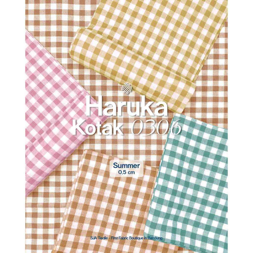 KAIN KATUN HARUKA 0306  BY SJA TEXTILE ( MOTIF KOTAK 0,5 CM ) GROSIR KAIN MURAH PREMIUM QUALITY