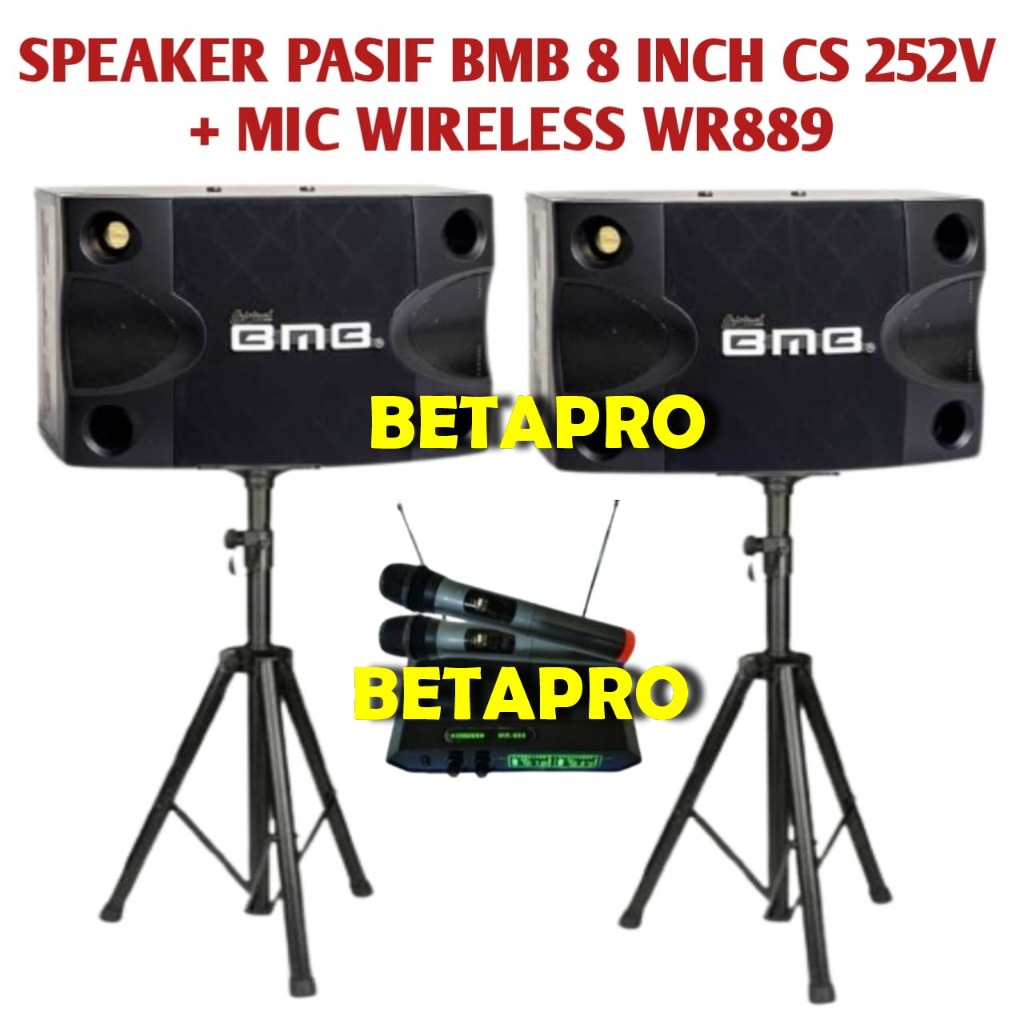 Speaker BMB Pasif 8 Inch Original Plus Mic Wireless Karaokey