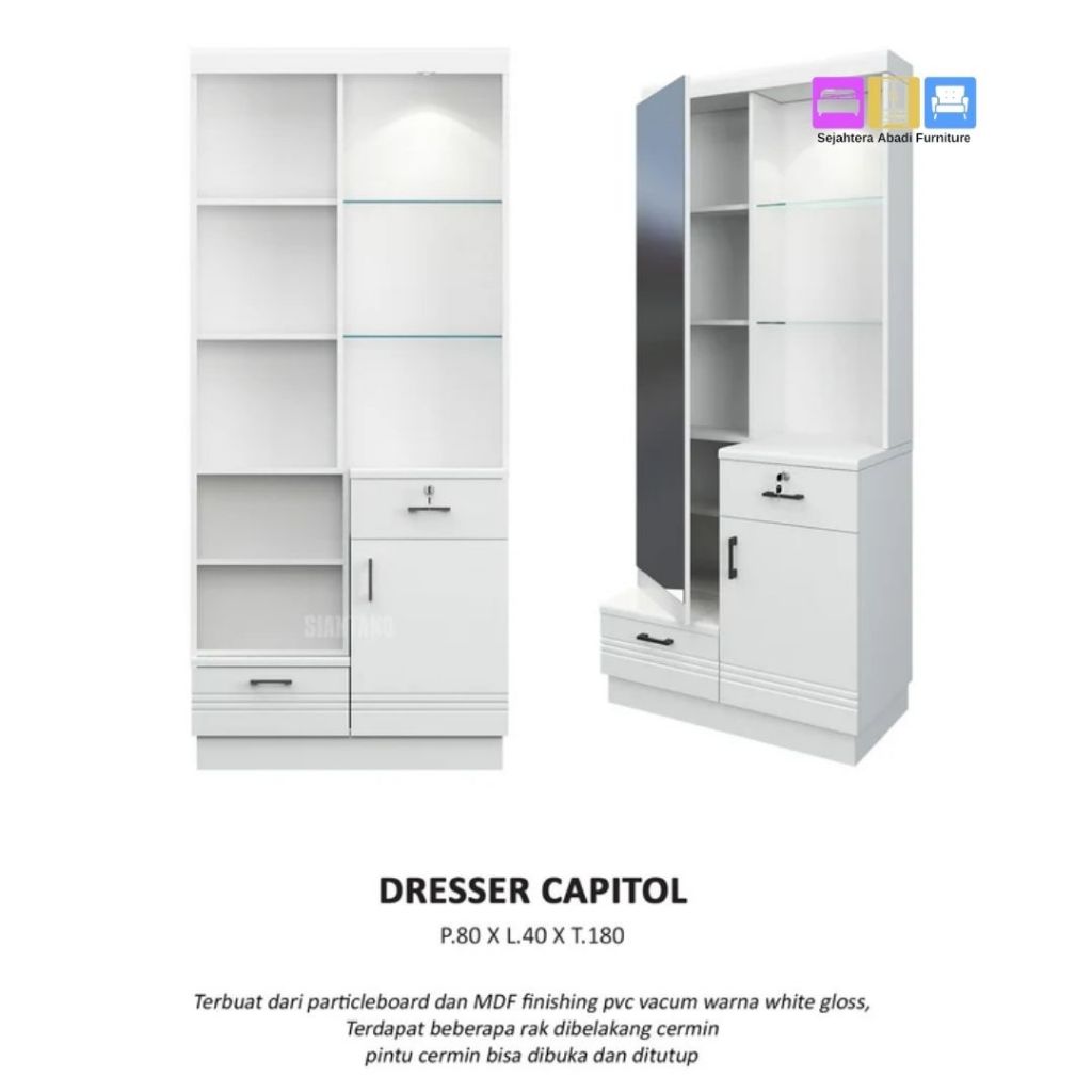 Meja Rias Equity Dresser Capitol Merk Siantano