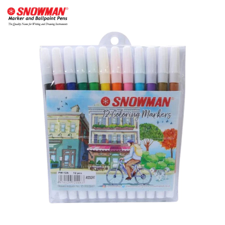 Spidol Kecil 12 Warna Snowman / Spidol Kecil Warna Snowman