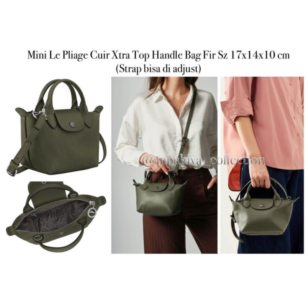 Mini Le Pliage Cuir Xtra Top Handle Bag Fir