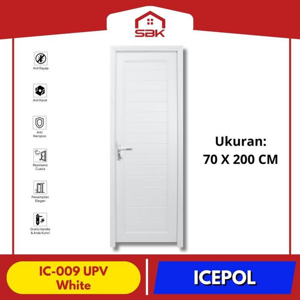 Pintu Kamar Mandi | Pintu UPVC 70x200 Full Panel Icepol