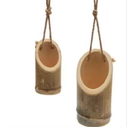 pot bunga gantung bambu alami