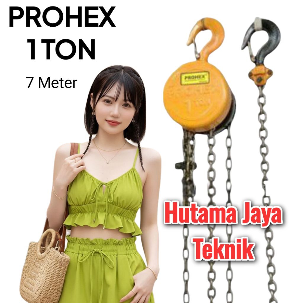 PROHEX || Chain Blok Block | Derek | Katrol | Takel 1 T Ton || Rantai x || 7 M Meter Mtr 7M 7Meter 7