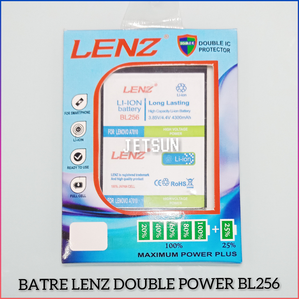 BATERAI LENZ DOUBLE POWER LENOVO A7010 / BL256