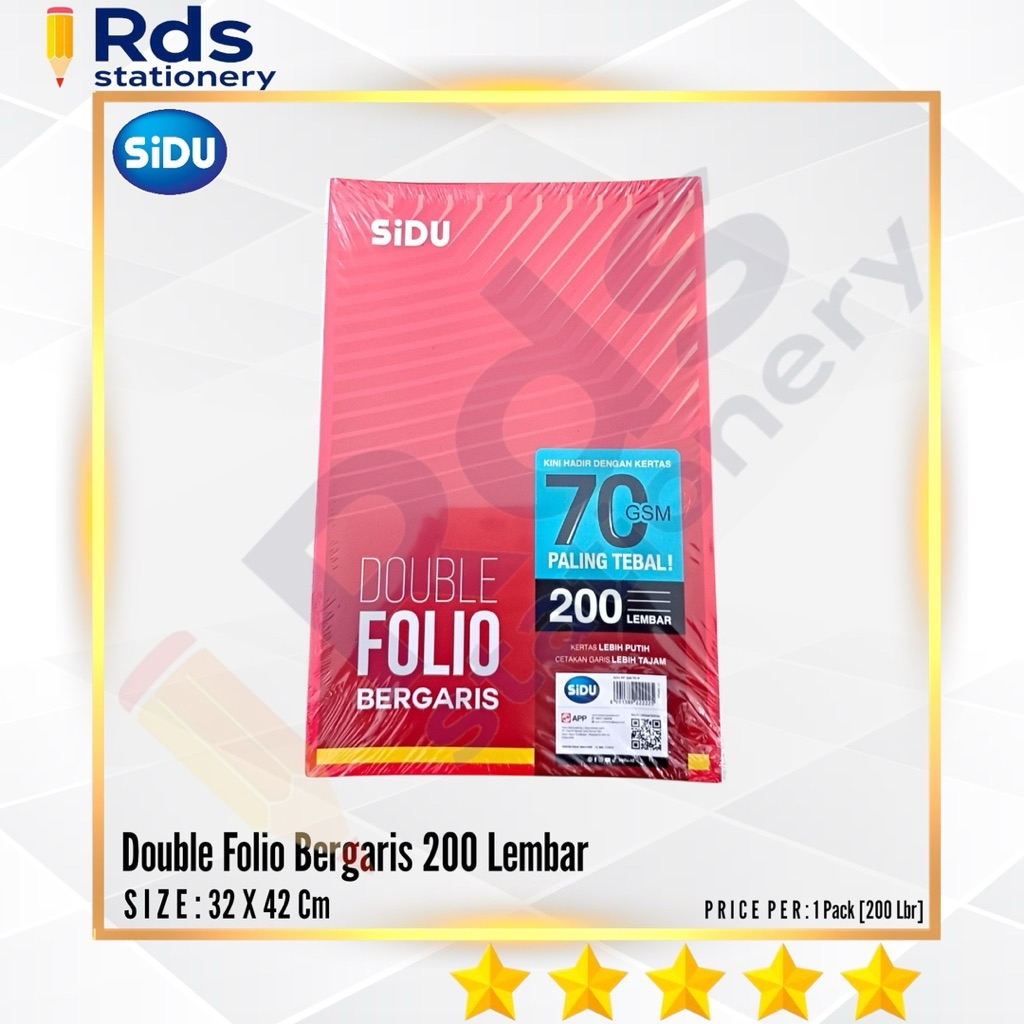 SIDU Double Folio Bergaris 200 Lembar [1 Pack]