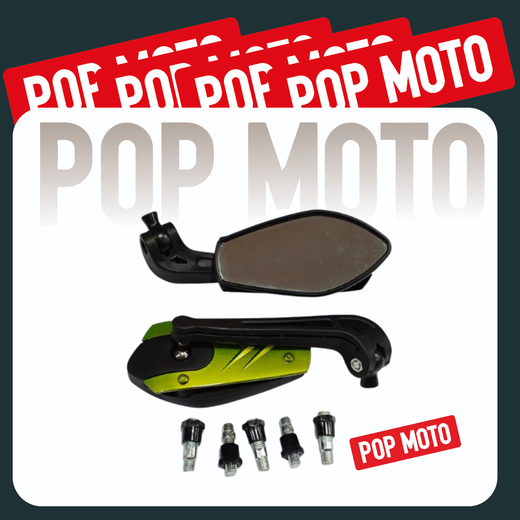 Spion Variasi Universal + Baut + Bosh ZX-2639B-2 ( BLACK-GREEN ) Spion Variasi Universal 1 Set Kanan