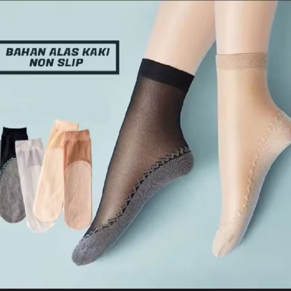 Kaus Kaos Kaki Pendek Wanita Stocking Tipis Warna Kulit