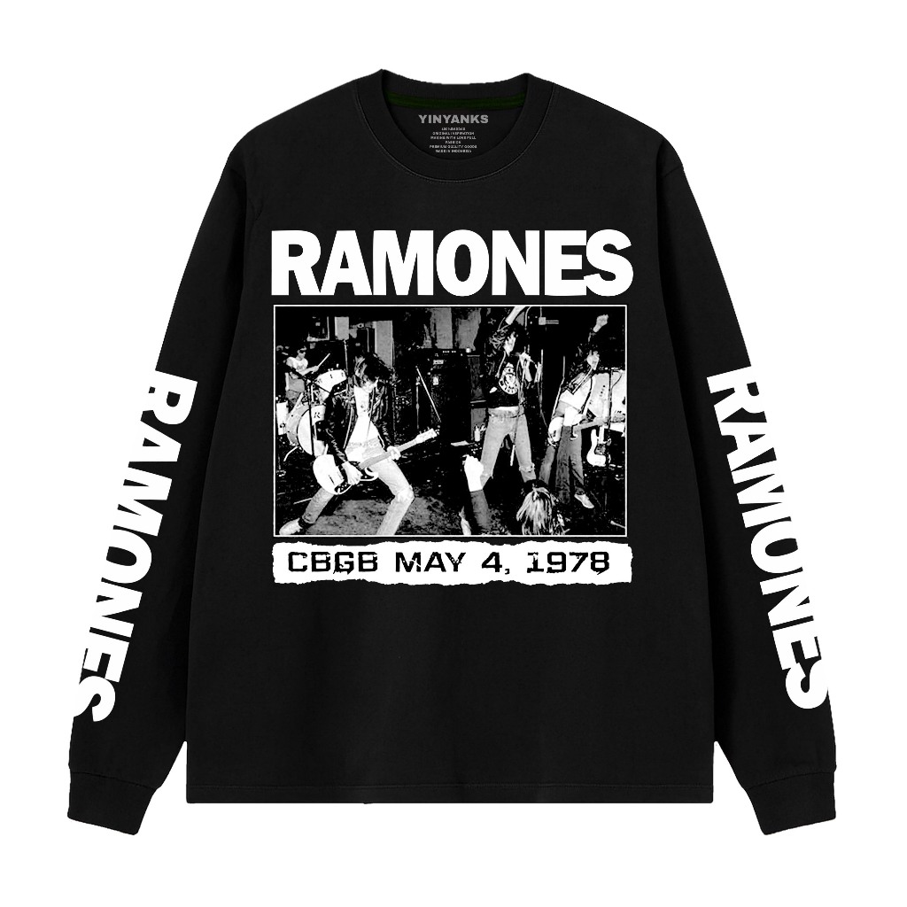 The Getooxs - Kaos Lengan Panjang Rib Long Sleeve Ramones 1978 T-shirt Band bahan Combed 24s