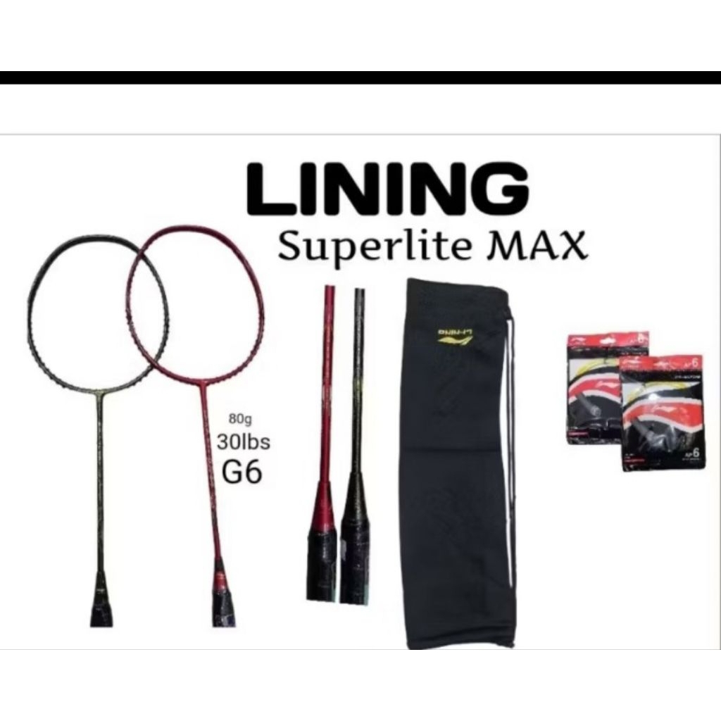 Raket Lining / Li-Ning SuperLite Max 9 /superlite max 10 KOMPLIT Original