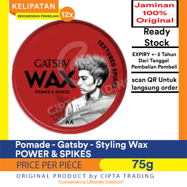Minyak rambut pomade gatsby styling wax Power & Spike Besar 75g