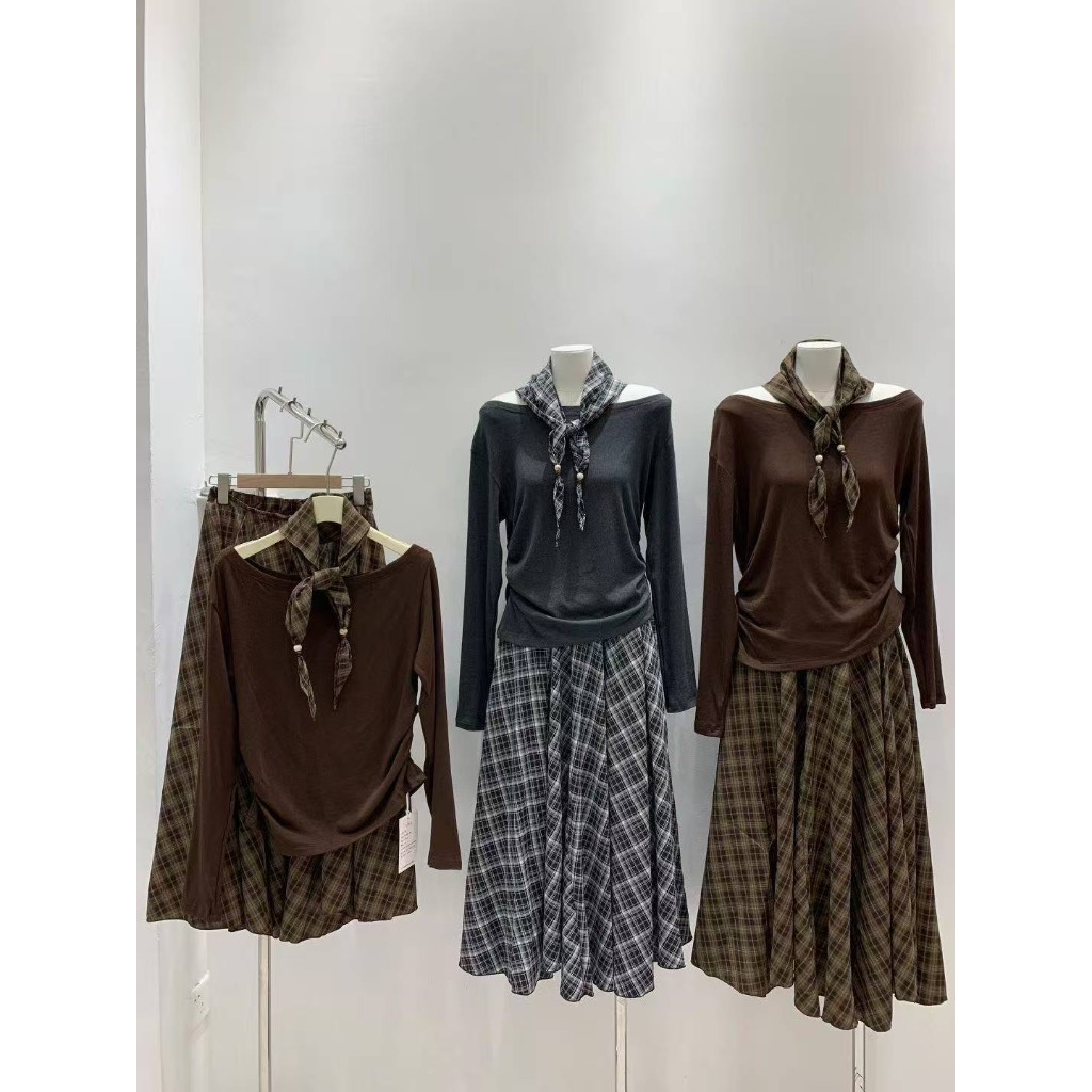 TEBE SET BAHAN KAOS MODEL SABRINA PLUS ROK BOHEMIAN STYLE