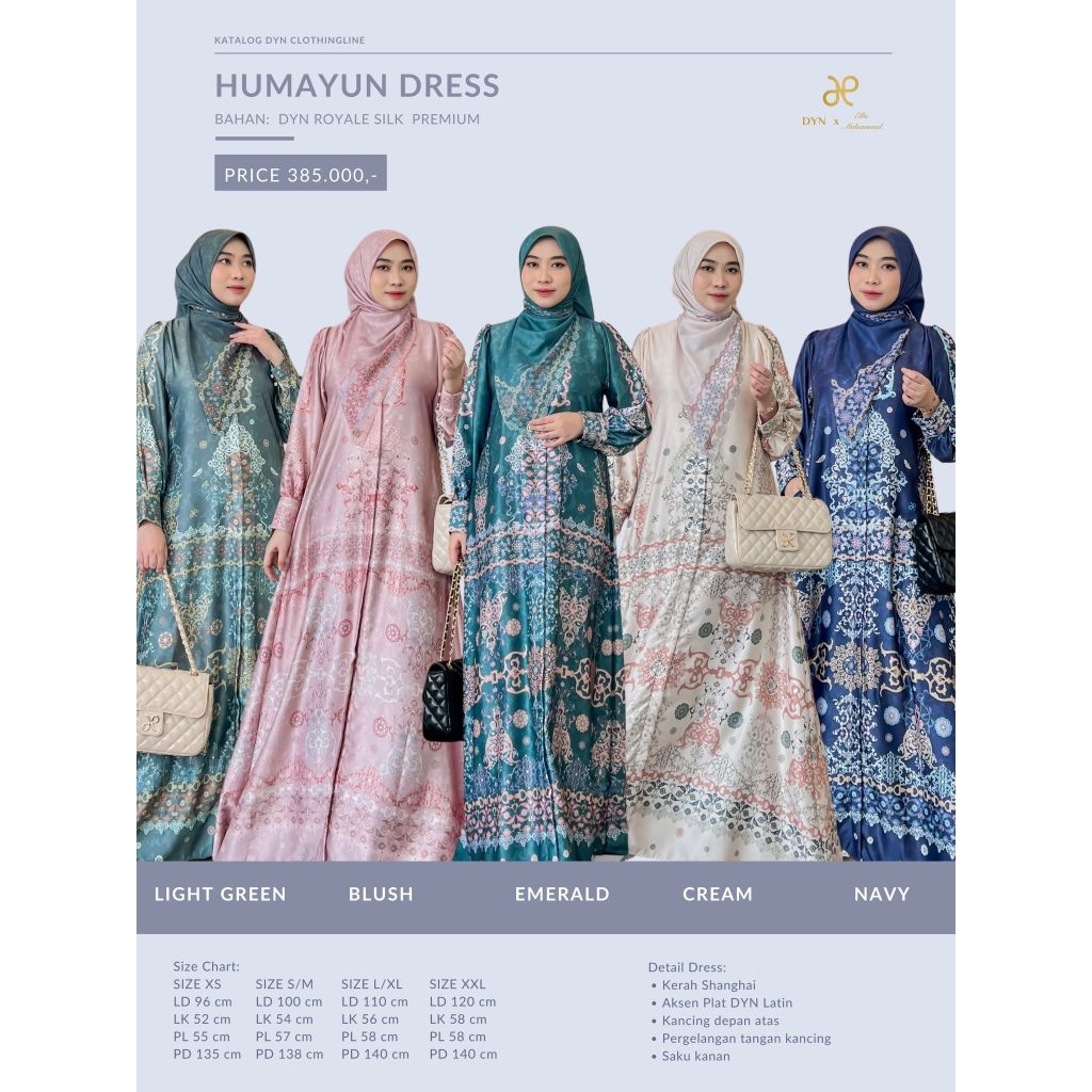 Humayun Dress Dyn Clothingline | Dress kondangan | Dress premium printing | Dress silk premium | Fas