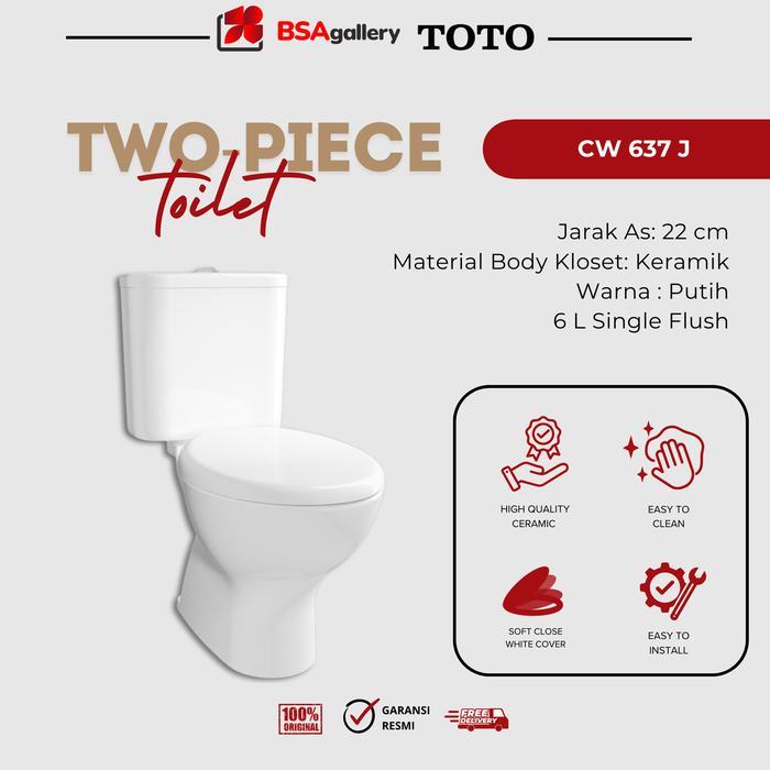 KLOSET DUDUK TOTO CW637J ORIGINAL / KLOSET TOTO DUDUK MURAH CW 637 J