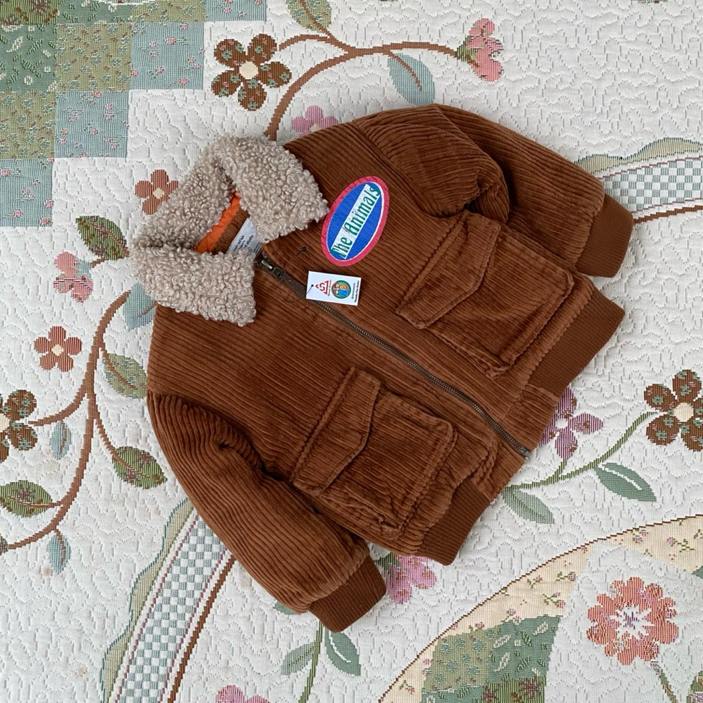 corduroy jacket collar anak coklat cakep