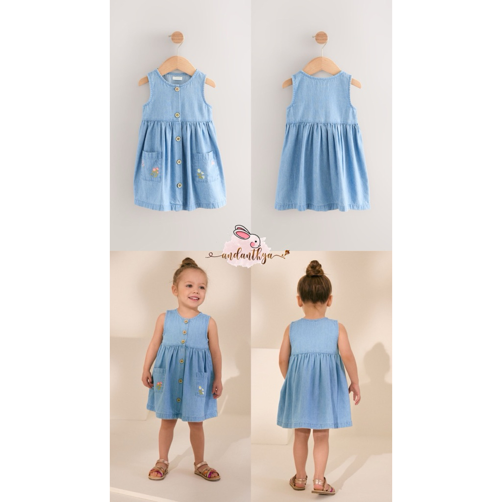 NEXT Denim Sleeveless Pocket Summer Dress