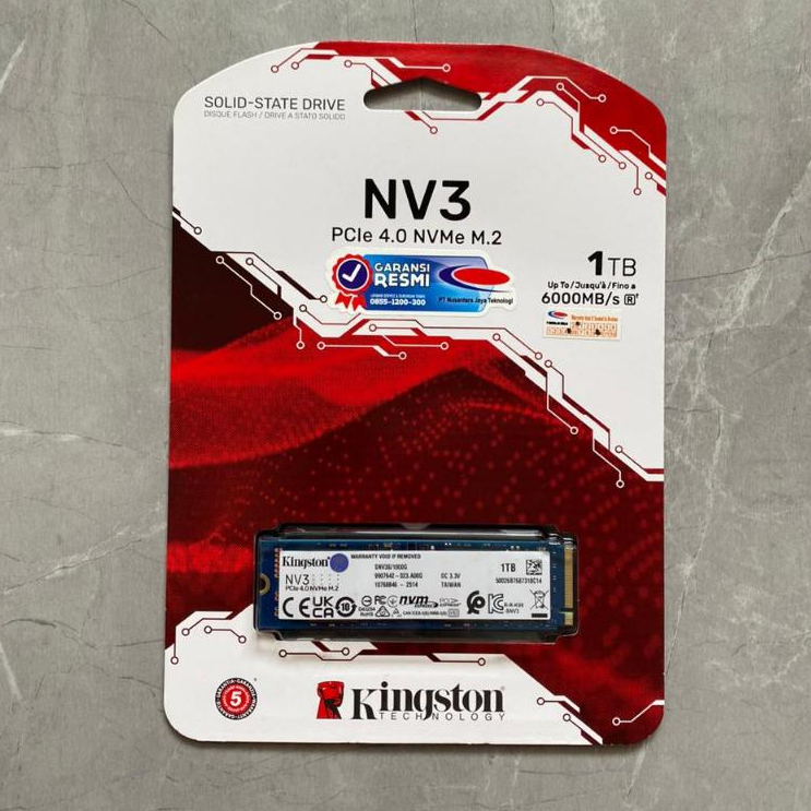 Kingston NV3 NVME PCIE 4.0 Gen 4 1TB SSD