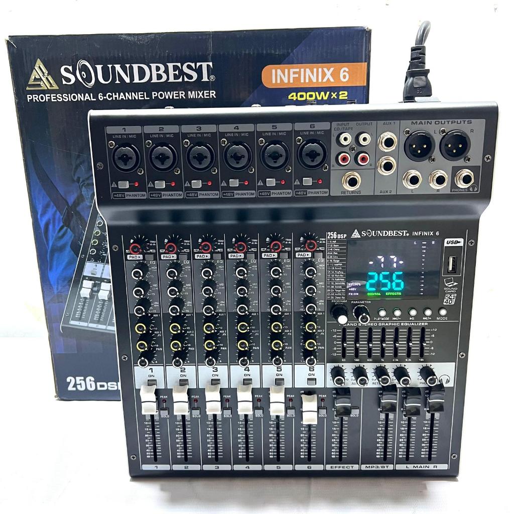Power mixer soundbest 6 channel infinix 6 Original bergaransi resmi