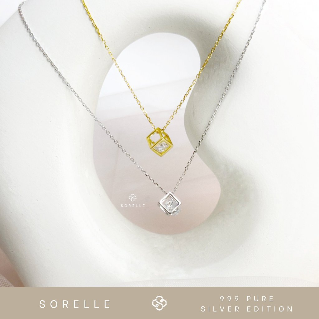 Sorelle – Rose Necklace 999 Pure Silver Kalung Wanita Perak Asli Lapis Emas 18K Aksesoris