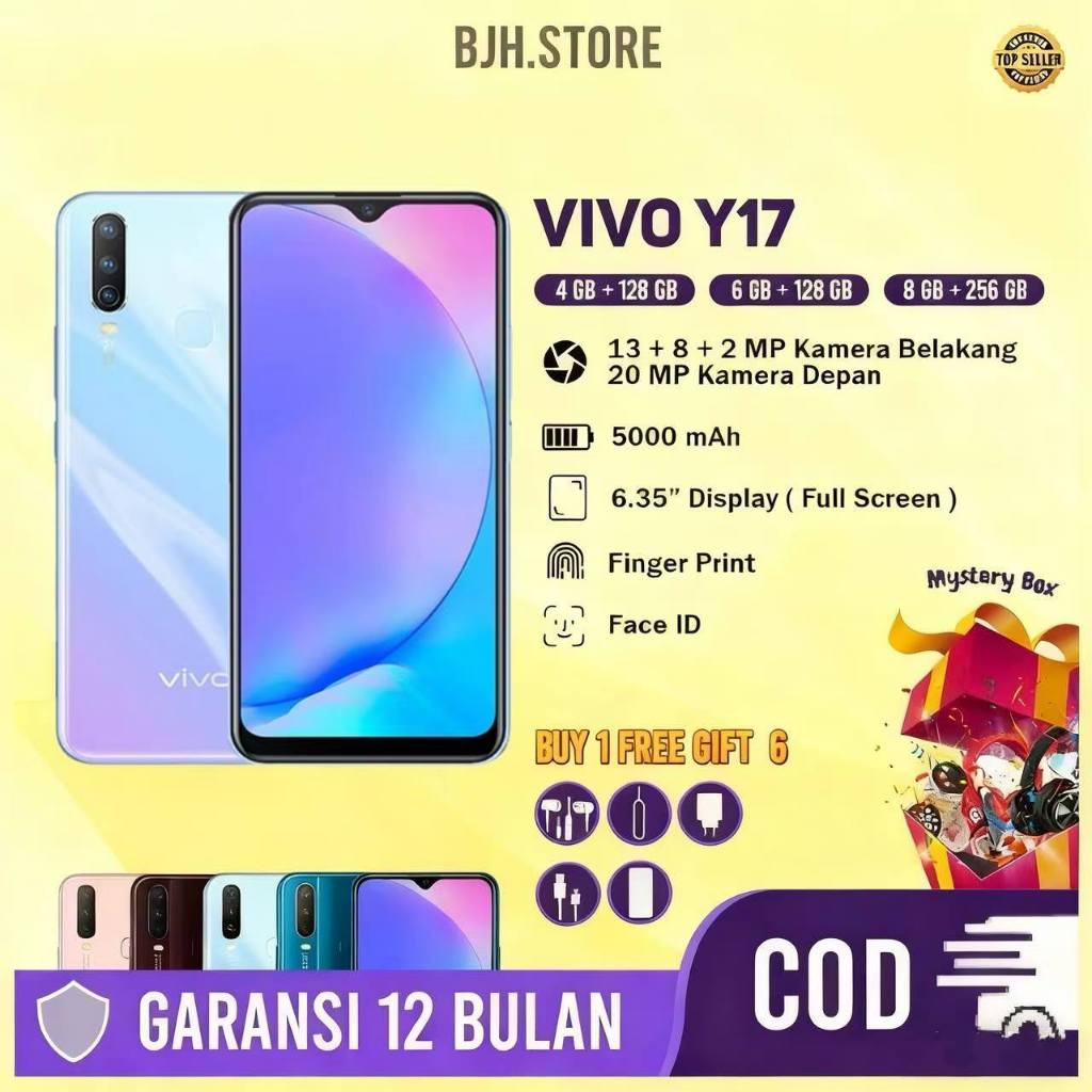 HP vivo Y17 RAM 8/256GB Baru 99% FULLSET GARANSI 1 TH BERSEGEL